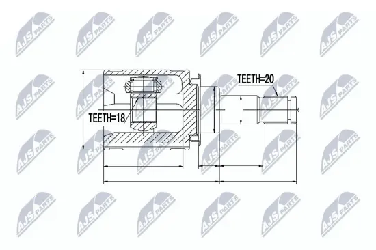 Gelenksatz, Antriebswelle Hinterachse getriebeseitig NTY NPW-TY-052 Bild Gelenksatz, Antriebswelle Hinterachse getriebeseitig NTY NPW-TY-052