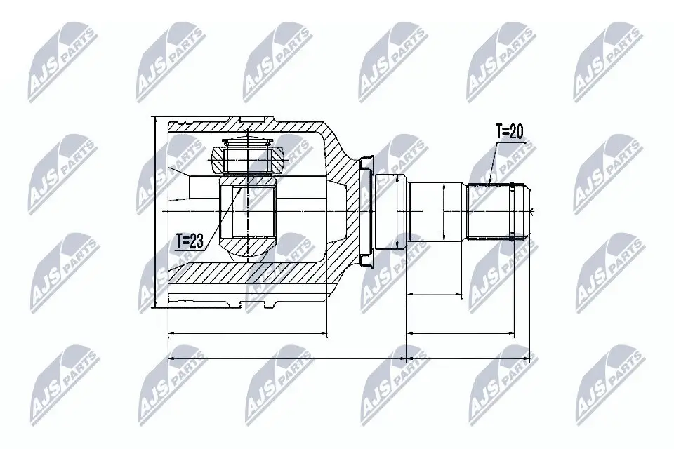 Gelenksatz, Antriebswelle Vorderachse links NTY NPW-TY-059