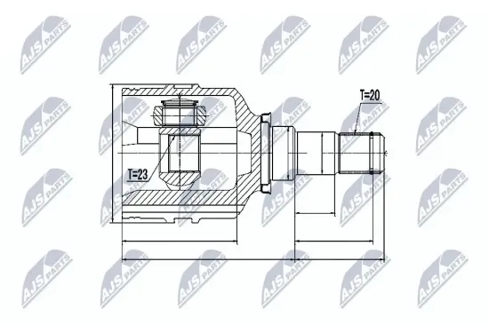 Gelenksatz, Antriebswelle Vorderachse links NTY NPW-TY-059 Bild Gelenksatz, Antriebswelle Vorderachse links NTY NPW-TY-059