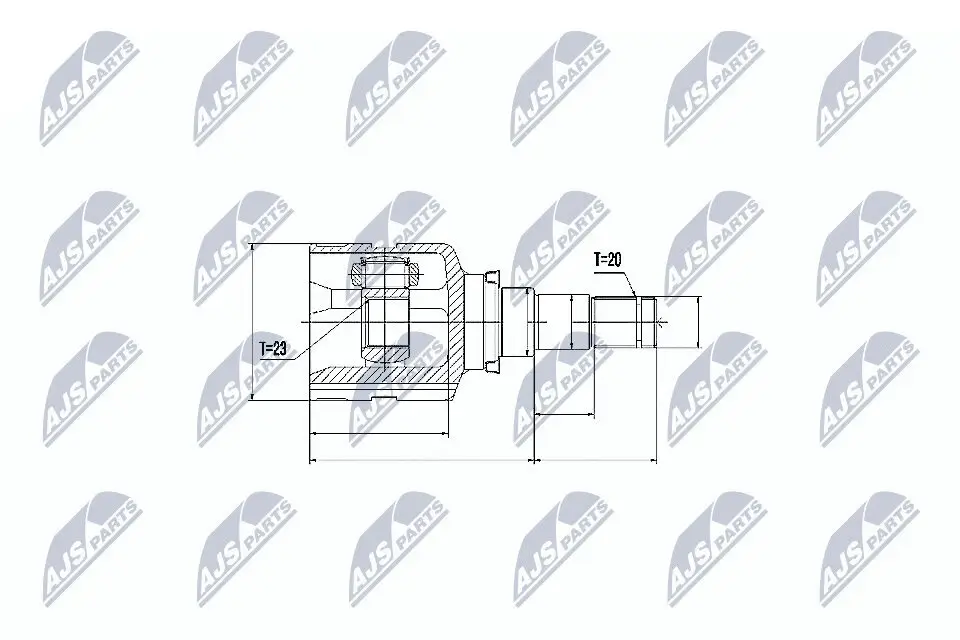 Gelenksatz, Antriebswelle Vorderachse getriebeseitig NTY NPW-TY-070