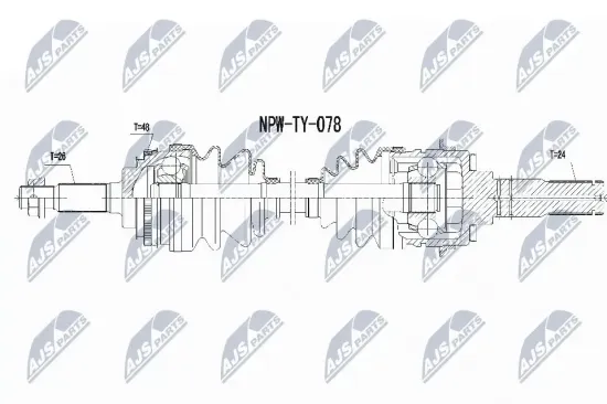 Antriebswelle Hinterachse links NTY NPW-TY-078 Bild Antriebswelle Hinterachse links NTY NPW-TY-078