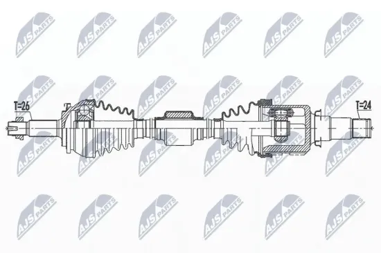 Antriebswelle Vorderachse rechts NTY NPW-TY-157 Bild Antriebswelle Vorderachse rechts NTY NPW-TY-157