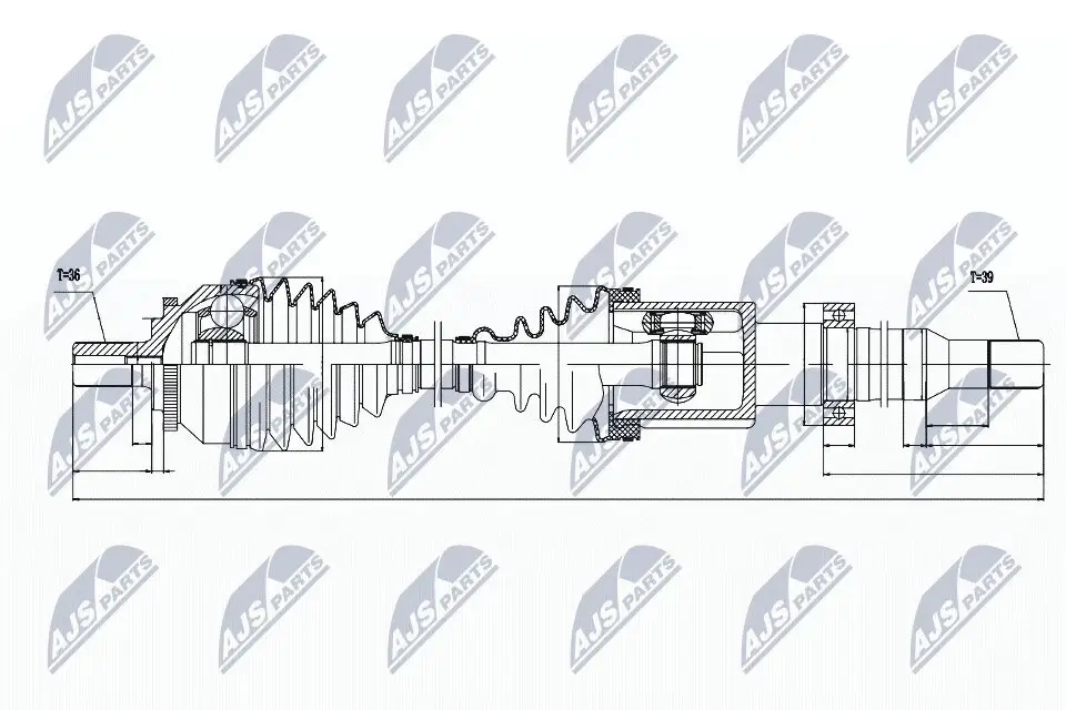 Antriebswelle Vorderachse Vorderachse rechts NTY NPW-VV-019