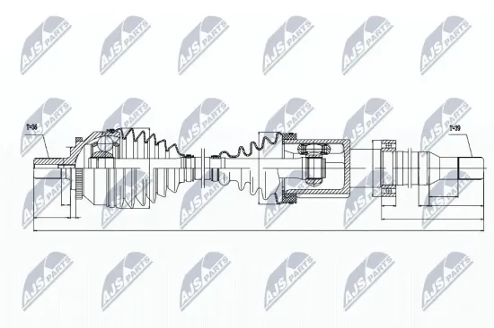 Antriebswelle Vorderachse Vorderachse rechts NTY NPW-VV-019 Bild Antriebswelle Vorderachse Vorderachse rechts NTY NPW-VV-019