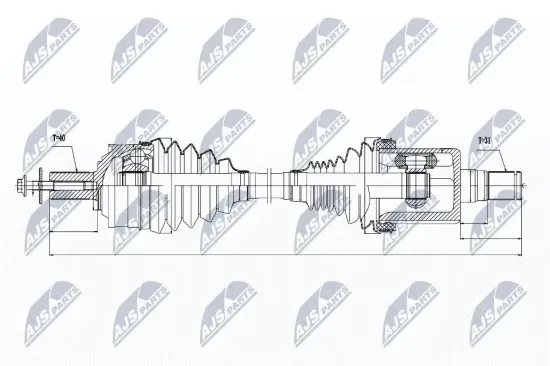 Antriebswelle Vorderachse links NTY NPW-VV-021 Bild Antriebswelle Vorderachse links NTY NPW-VV-021