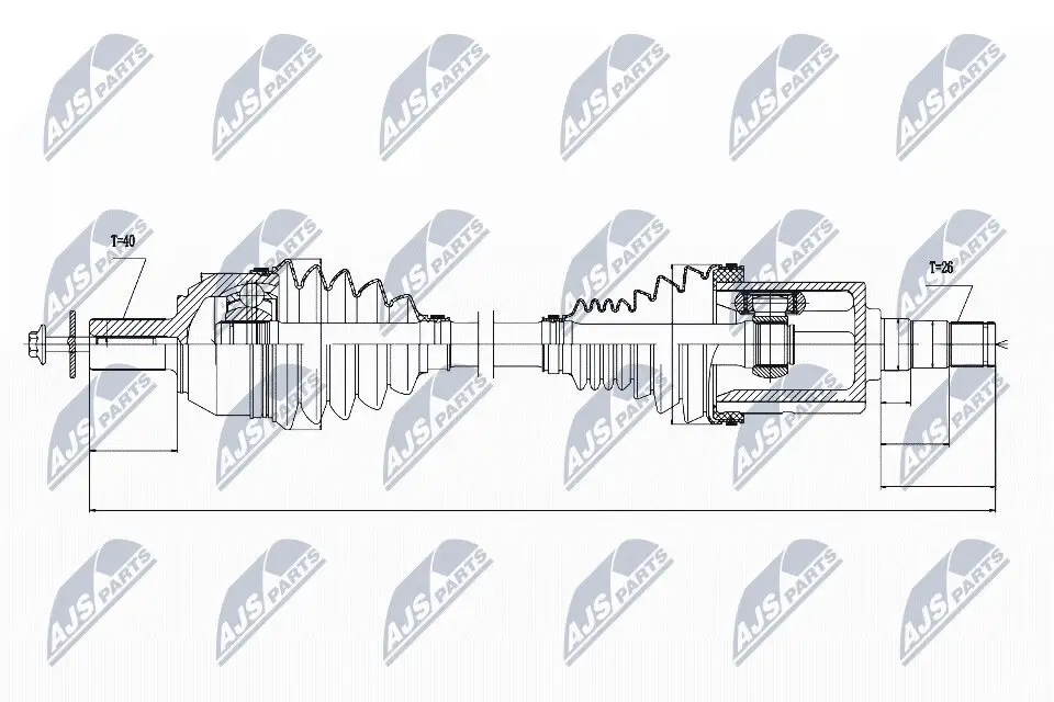 Antriebswelle Vorderachse Vorderachse links NTY NPW-VV-022