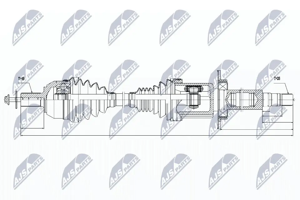 Antriebswelle Vorderachse rechts NTY NPW-VV-032