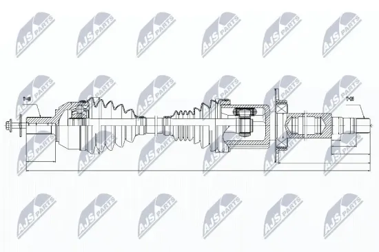 Antriebswelle Vorderachse rechts NTY NPW-VV-032 Bild Antriebswelle Vorderachse rechts NTY NPW-VV-032