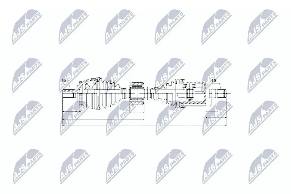 Antriebswelle Vorderachse Vorderachse links NTY NPW-VV-043
