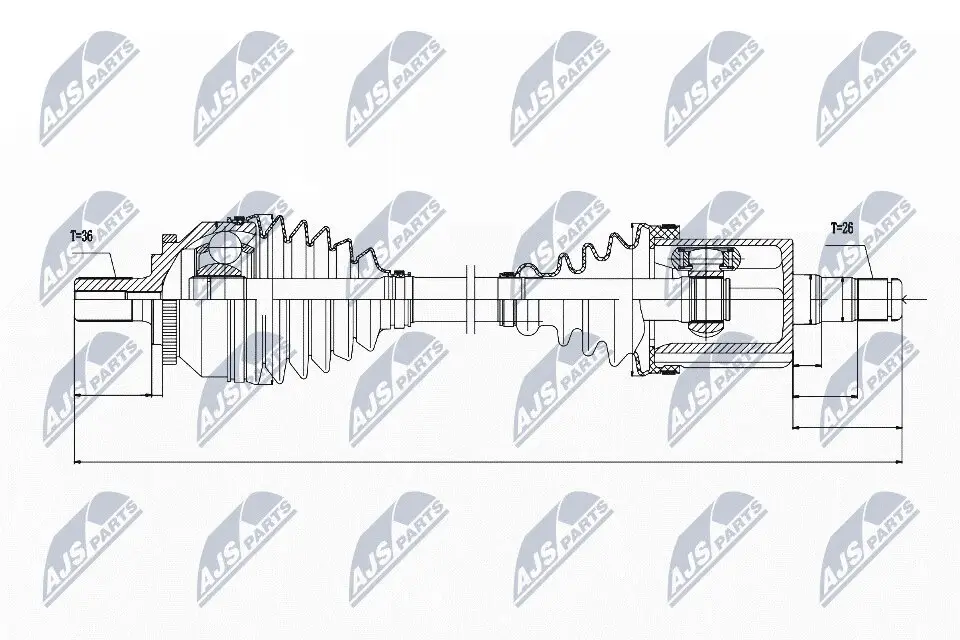 Antriebswelle Vorderachse links Vorderachse NTY NPW-VV-045