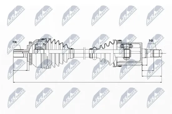 Antriebswelle Vorderachse links Vorderachse NTY NPW-VV-045 Bild Antriebswelle Vorderachse links Vorderachse NTY NPW-VV-045