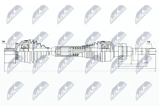 Antriebswelle Vorderachse rechts NTY NPW-VV-064 Bild Antriebswelle Vorderachse rechts NTY NPW-VV-064