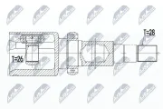 Gelenksatz, Antriebswelle Vorderachse rechts NTY NPW-VV-071