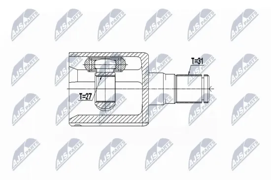 Gelenksatz, Antriebswelle Vorderachse links NTY NPW-VV-076 Bild Gelenksatz, Antriebswelle Vorderachse links NTY NPW-VV-076