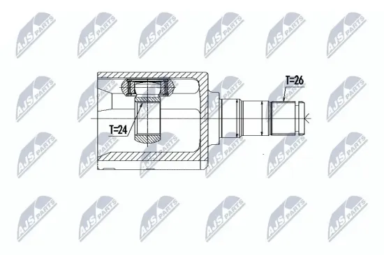 Gelenksatz, Antriebswelle Vorderachse links NTY NPW-VV-090 Bild Gelenksatz, Antriebswelle Vorderachse links NTY NPW-VV-090