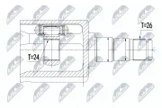 Gelenksatz, Antriebswelle Vorderachse links NTY NPW-VV-093