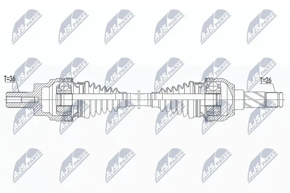 Antriebswelle Hinterachse rechts Hinterachse links NTY NPW-VV-144