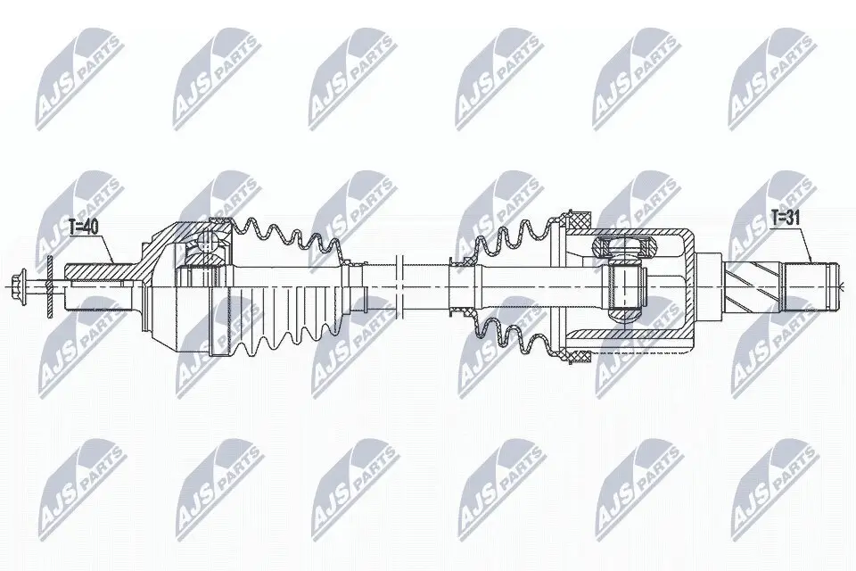 Antriebswelle Vorderachse links NTY NPW-VV-146