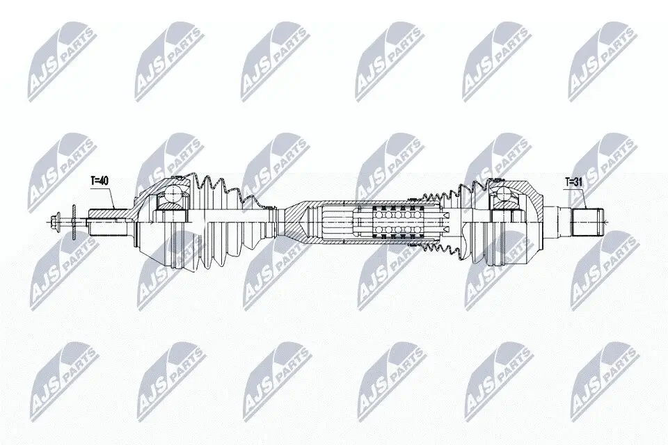 Antriebswelle Vorderachse links NTY NPW-VV-148