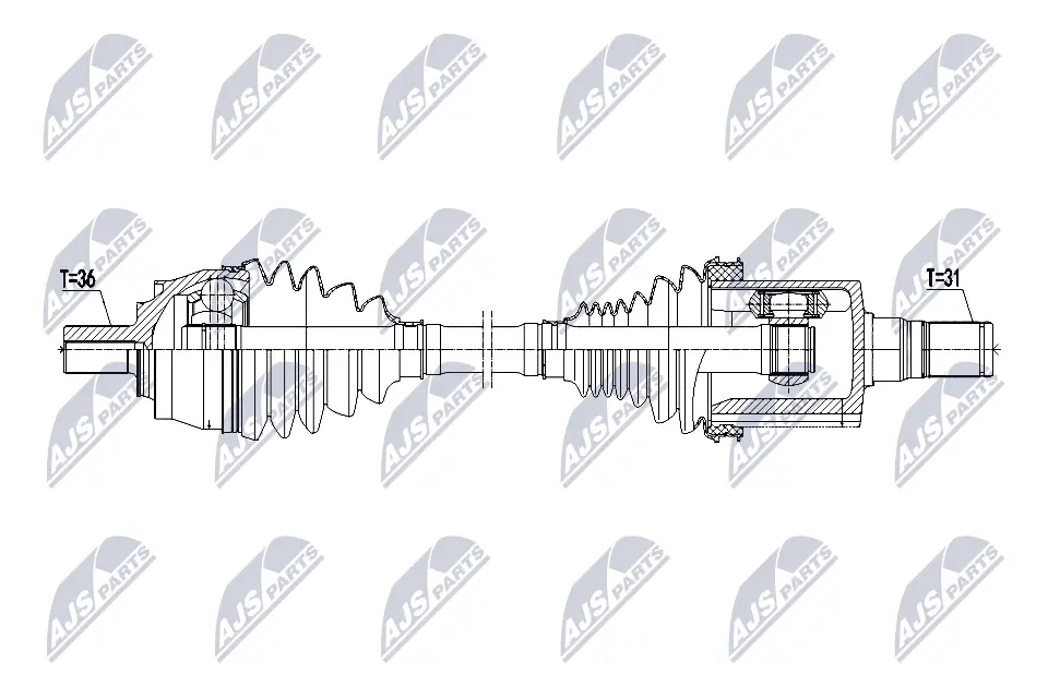 Antriebswelle Vorderachse links NTY NPW-VV-158