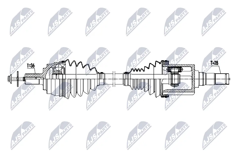 Antriebswelle Vorderachse links NTY NPW-VV-162