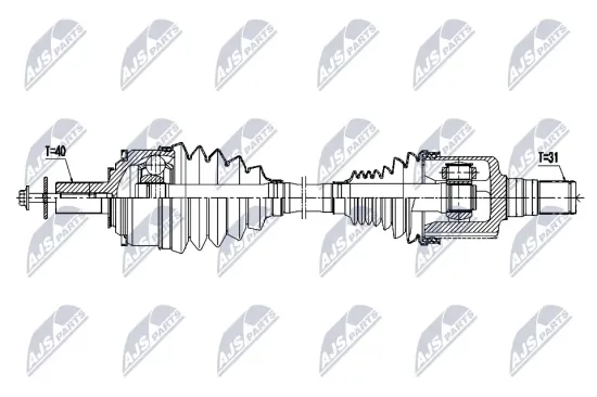Antriebswelle Vorderachse links NTY NPW-VV-164 Bild Antriebswelle Vorderachse links NTY NPW-VV-164