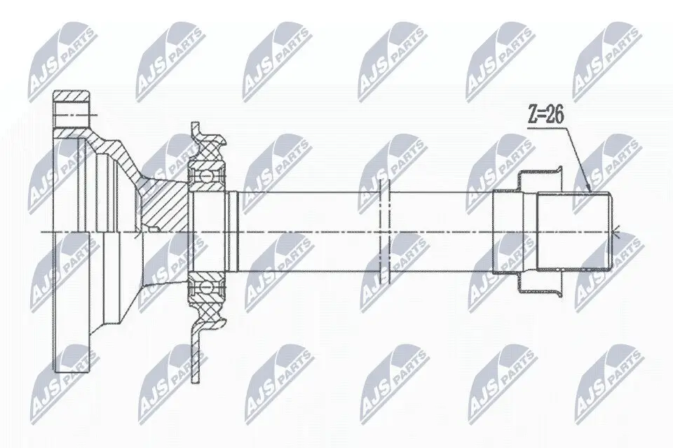 Steckwelle, Differential Vorderachse rechts NTY NPW-VW-004R1