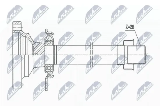 Steckwelle, Differential Vorderachse rechts NTY NPW-VW-004R1 Bild Steckwelle, Differential Vorderachse rechts NTY NPW-VW-004R1