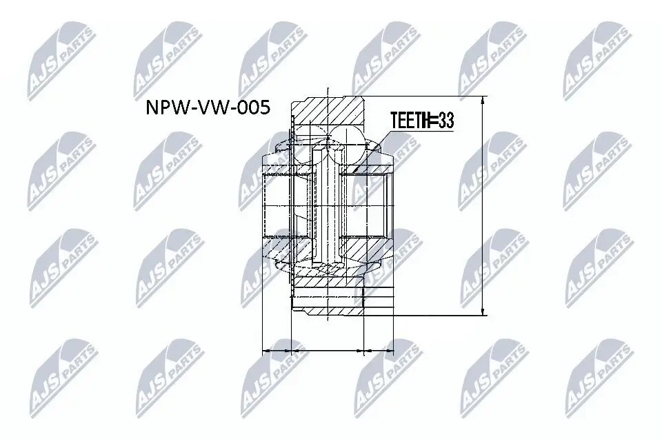 Gelenksatz, Antriebswelle NTY NPW-VW-005