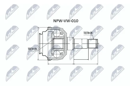 Gelenksatz, Antriebswelle Vorderachse links NTY NPW-VW-010 Bild Gelenksatz, Antriebswelle Vorderachse links NTY NPW-VW-010