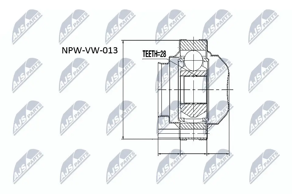 Gelenksatz, Antriebswelle NTY NPW-VW-013