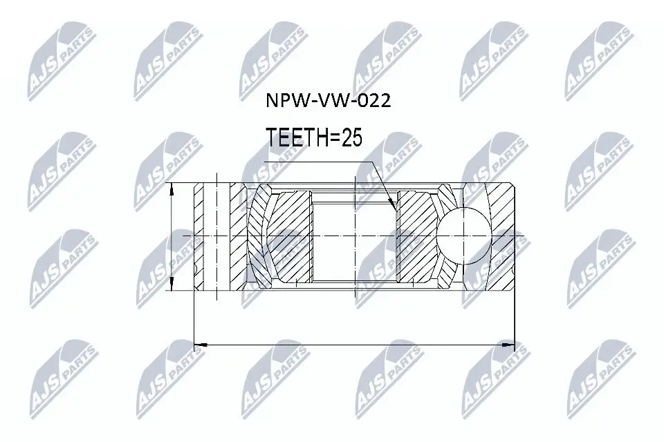 Gelenk, Längswelle getriebeseitig NTY NPW-VW-022