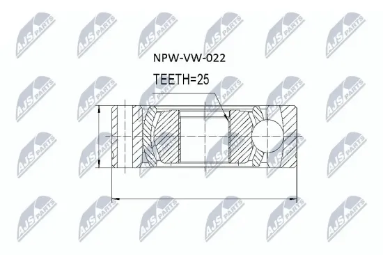 Gelenk, Längswelle getriebeseitig NTY NPW-VW-022 Bild Gelenk, Längswelle getriebeseitig NTY NPW-VW-022