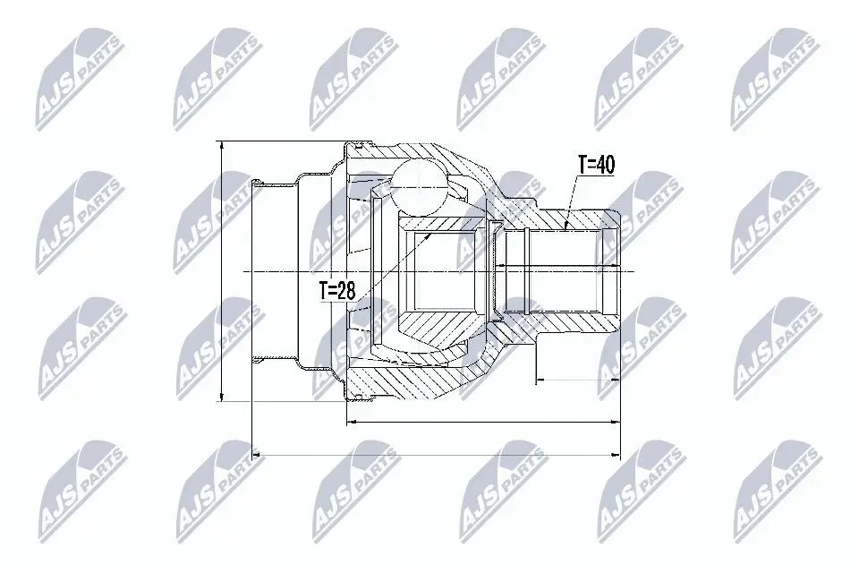 Gelenksatz, Antriebswelle getriebeseitig Vorderachse links NTY NPW-VW-031