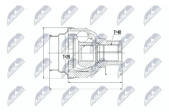 Gelenksatz, Antriebswelle getriebeseitig Vorderachse links NTY NPW-VW-031 Bild Gelenksatz, Antriebswelle getriebeseitig Vorderachse links NTY NPW-VW-031