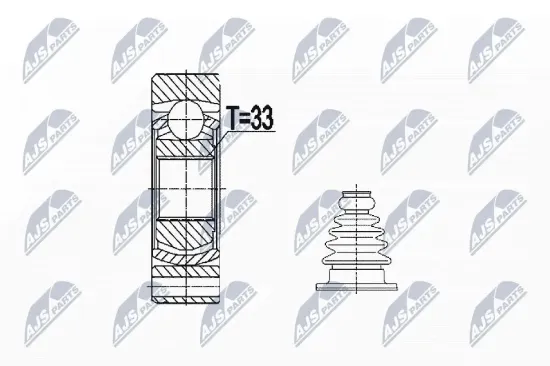 Gelenksatz, Antriebswelle getriebeseitig Vorderachse NTY NPW-VW-074 Bild Gelenksatz, Antriebswelle getriebeseitig Vorderachse NTY NPW-VW-074