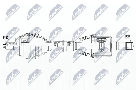 Antriebswelle Vorderachse rechts NTY NPW-VW-083 Bild Antriebswelle Vorderachse rechts NTY NPW-VW-083