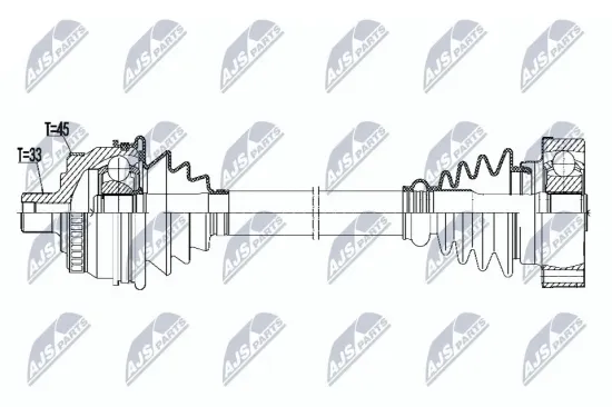 Antriebswelle Hinterachse Hinterachse links Hinterachse rechts NTY NPW-VW-091 Bild Antriebswelle Hinterachse Hinterachse links Hinterachse rechts NTY NPW-VW-091