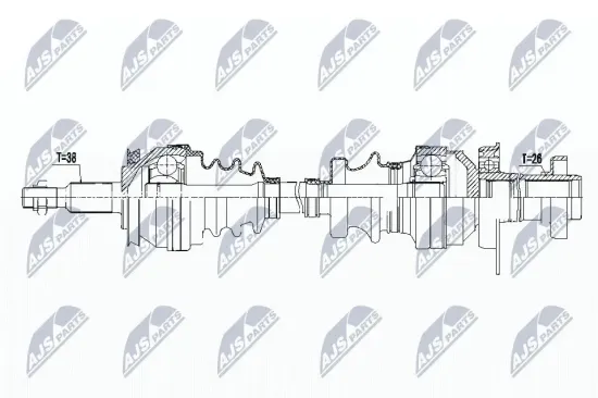 Antriebswelle Vorderachse rechts NTY NPW-VW-121 Bild Antriebswelle Vorderachse rechts NTY NPW-VW-121