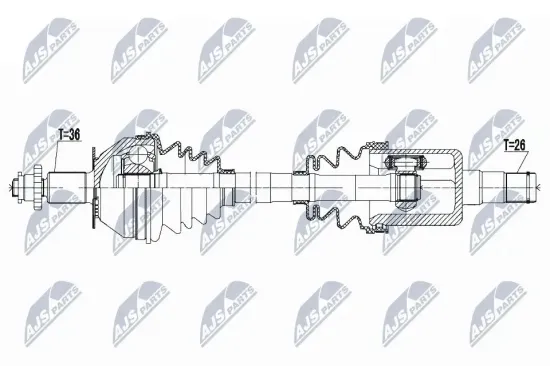 Antriebswelle Vorderachse rechts NTY NPW-VW-125 Bild Antriebswelle Vorderachse rechts NTY NPW-VW-125