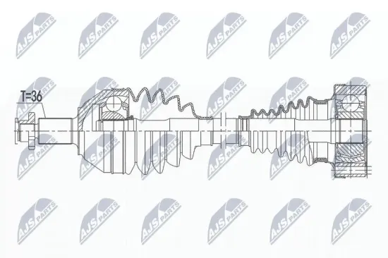 Antriebswelle Vorderachse links NTY NPW-VW-166 Bild Antriebswelle Vorderachse links NTY NPW-VW-166