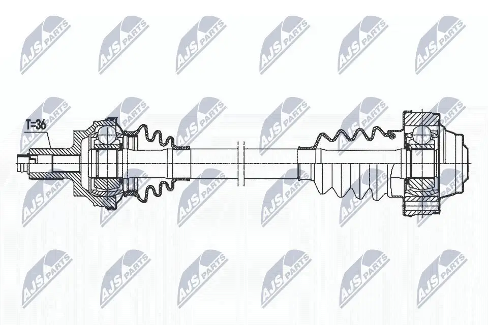 Antriebswelle Hinterachse rechts NTY NPW-VW-170