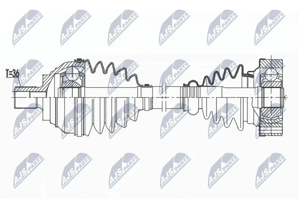 Antriebswelle Vorderachse links NTY NPW-VW-172