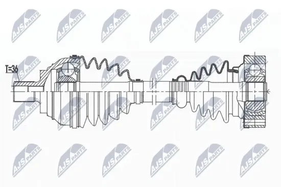 Antriebswelle Vorderachse links NTY NPW-VW-172 Bild Antriebswelle Vorderachse links NTY NPW-VW-172