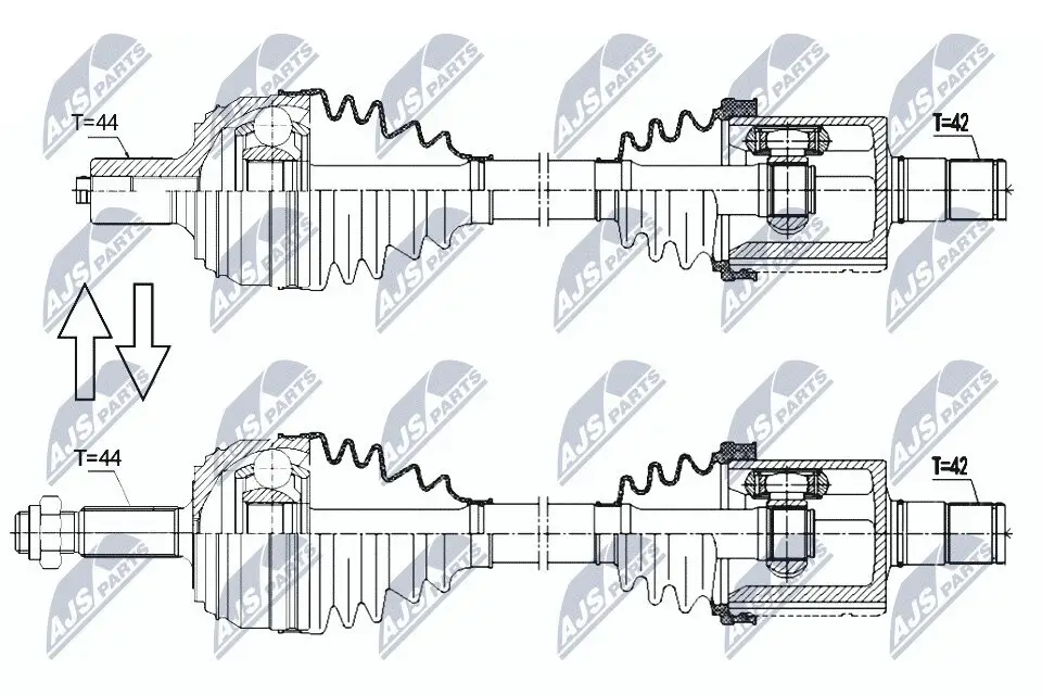 Antriebswelle Vorderachse links NTY NPW-VW-178