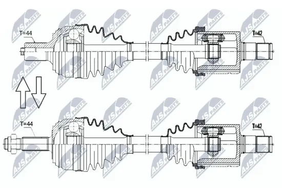 Antriebswelle Vorderachse links NTY NPW-VW-178 Bild Antriebswelle Vorderachse links NTY NPW-VW-178