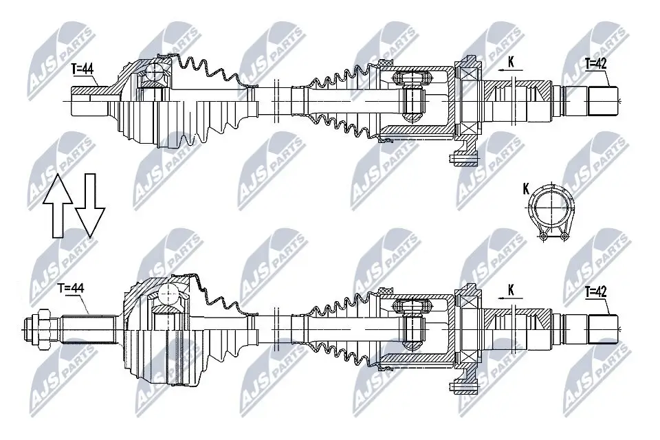 Antriebswelle Vorderachse rechts NTY NPW-VW-179