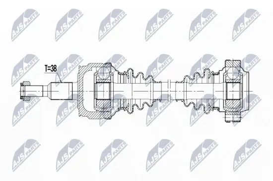 Antriebswelle Hinterachse NTY NPW-VW-189 Bild Antriebswelle Hinterachse NTY NPW-VW-189