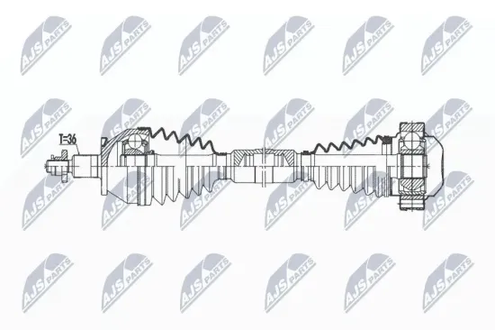 Antriebswelle Vorderachse rechts NTY NPW-VW-190 Bild Antriebswelle Vorderachse rechts NTY NPW-VW-190