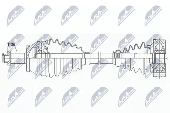 Antriebswelle Vorderachse links NTY NPW-VW-191 Bild Antriebswelle Vorderachse links NTY NPW-VW-191